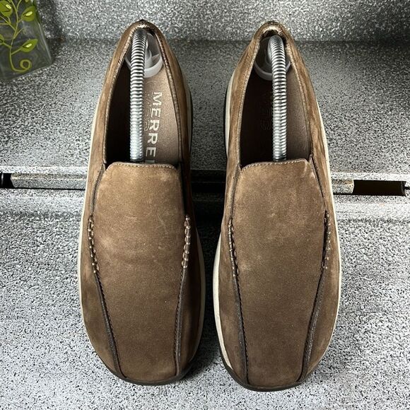 Merrell Primo Seam Moc DK Taupe Shoes Leather Suede Size 9 - Picture 4 of 8